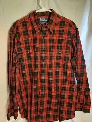 Vintage Polo Ralph Lauren Woodsman Work Shirt Plaid Rare Country