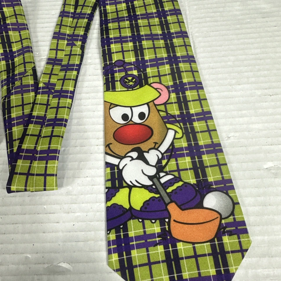 Мужской галстук Hasbro Mr Potato Head для гольфа в клетку от Ralph Marlin - Изображение 2 из 4
