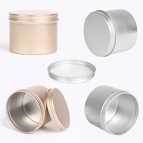 16pcs Round Candle Tins Silver Gold Black Metal Tin Wax Soy Making Container Jar - Picture 4 of 13