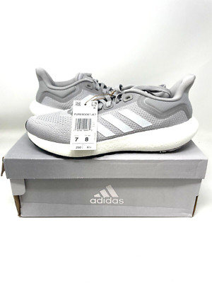 Adidas Pureboost 22 Jet Ultra Mens 7 Gray Running Shoes Sneakers GW9152 Womens 8