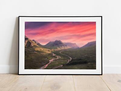 Glencoe Valley Wandkunst | Schottland Bergfotografie, Highlandbilder -
