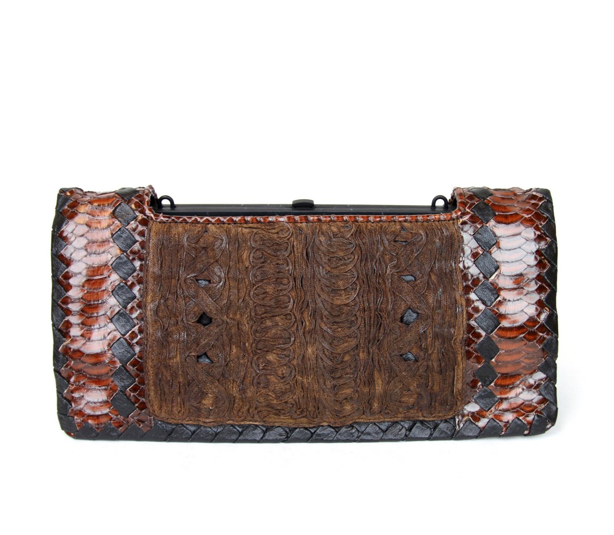 $3480 New Authentic BOTTEGA VENETA Python Evening Bag Handbag