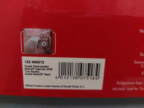 Minichamps 1/12 Ducati Desmosedici GP6 Troy Bayliss 2006 item 122 060012 - Foto 9 di 12