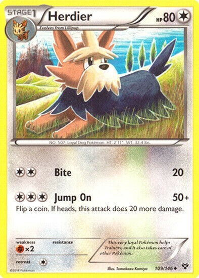 Herdier 109/146 XY Base Uncommon Near Mint Pokemon DNA GAMES