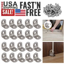 20pack L Bracket Corner Brace Sets Silver Stainless Steel 90 Degree Right Angle