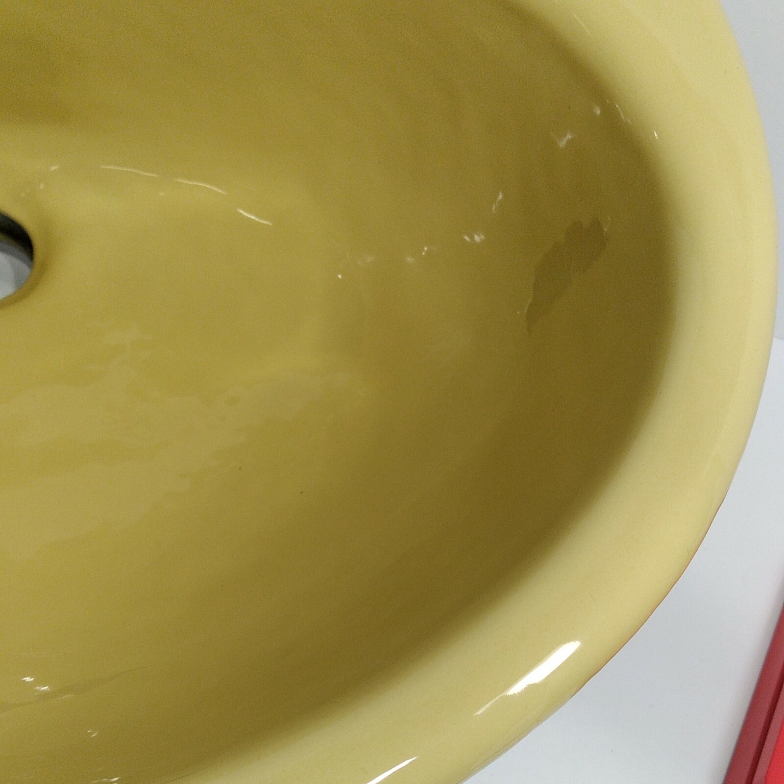 KOHLER 2904 Light Mustard Cast Iron Drop In Oval Bathroom Sink Overflow