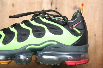 NIKE Air VaporMax Plus Black/Ember Glow/Lime Green Running Shoes