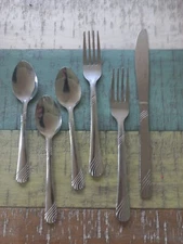 6 Piece Everyday Stainless Steel Flatware  2 Dessert Forks 3 Teaspoons 1 Knife