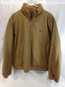Polo Ralph Lauren Coat Jacket Mens XL X-Large Brown Hidden Hood Fleece Lined Zip | eBay