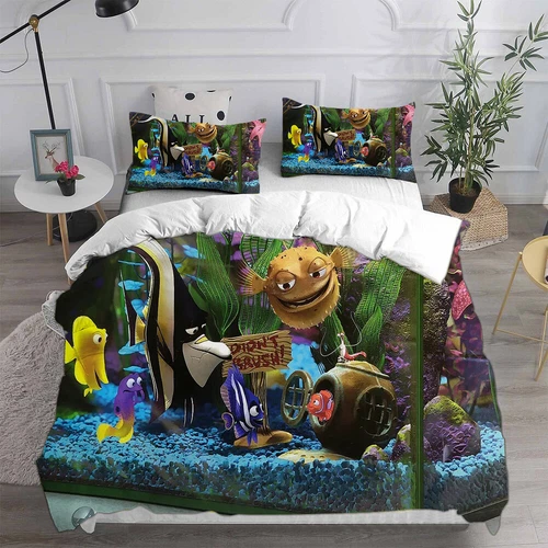 Kids Duvet Cover 3D Finding Nemo Duvet Cover Bedding Set Single Double King Gift - Picture 8 of 11