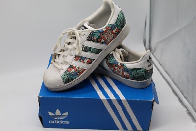 Adidas B37257 Superstar Floral Print Parrots Kids Sneakers Shoes Size 6.5  US | eBay