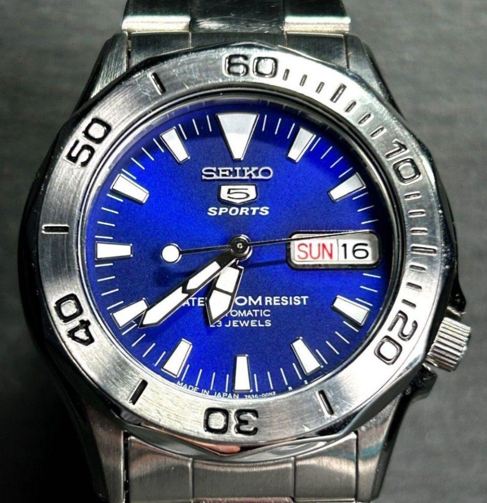 [鑑定済] SEIKO 5 SPORTS 腕時計 7S36-00L0 23石 Seiko 5 Sports 7S36-00L0 SNZC69K1 Day Date 23 Jewels