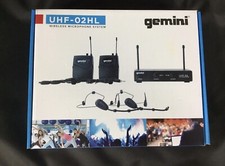 Gemini UHF-02HL 2 Channel Headset/Lavalier Wireless Microphone System NEW