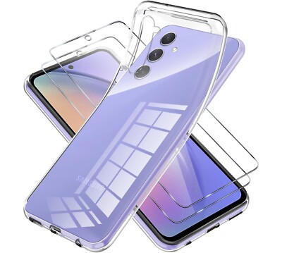 Clear Case für Samsung A34 A54 A13 A14 Slim Gel Cover & Glas Displayschutz
