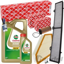FEBI FILTERSET+CASTROL 5W30 passend für BMW 1er E87 3er E90 X1 E84 d 90-204 PS