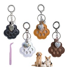 4Pcs Paw Keychain for Dog Hair, Paw Print Keepsake Keychain for Fur, Pet Hair...