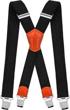 Decalen Mens Suspenders Very Strong Clips Heavy Duty Braces Big and Tall X Style