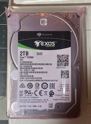 Seagate Exos 7E2000 2TB SAS 12Gb/s 7200 RPM SED Enterprise HDD ST2000NX0343