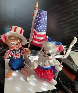 2010 Vintage Anna Belle Lee 6” Patriotic 4th Of July Boy & Girl Mouse