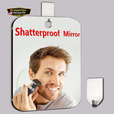 Shower Mirror Fogless for Shaving, Medium 8 x 6 inch 8"L x 6"W, Silver