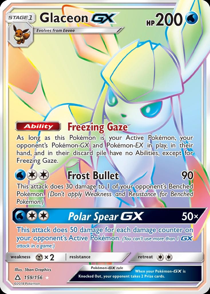 Pokemon Glaceon-GX (159/206) Ultra Prism MP HOLO