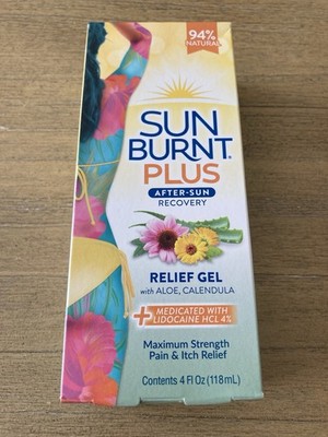 Sun Burnt Plus 4 Oz Sun Burn Relief Gel  Aloe & Calendula Exp: 11-2027 NEW