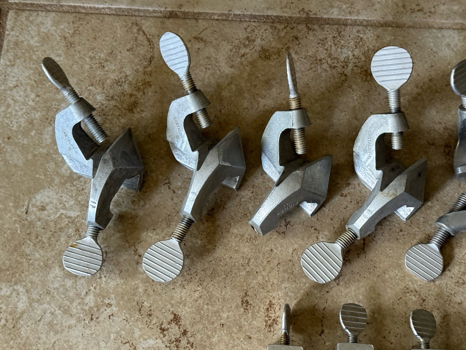 LOT 20 Vintage Fisher Castaloy Flexaframe Scientific Lab Stand Clamps Holders