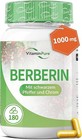 Berberin 1000mg ,180 Vegane Kapseln,Natürlicher Extrakt +Chrom&schwarzer Pfeffer