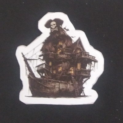 Pirate's Ship House Pirate Sticker 2'' (E)