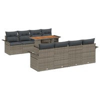 Gartensofa Set 7-Teilig Mit Kissen Poly-Rattan Grau FüR Terrasse Balkon