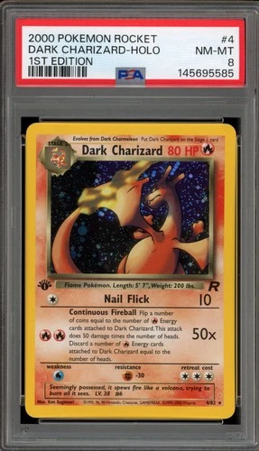 Pokemon Dark Charizard Team Rocket 1st Edition Holo Rare #4 PSA 8