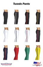 CONCITOR Men's TUXEDO Dress Pants Flat Front Satin Band Mens Tux Pant Trousers