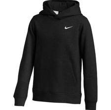 Nike Youth Club Fleece Pullover Hoodie Black White LARGE Embroidery NWT T119