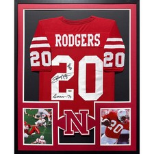 Johnny Rodgers Signed Framed Jersey Tristar Autographed Nebraska Heisman