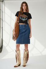 Gap Denim Skirt 8 Pencil Midi Retro 70s 80s Y2K Clean Girl Western Boho Capsule