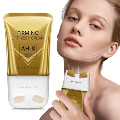 AH-8 Neck Firming Cream with Roller, Collagen Peptide Anti Aging Formula, Tighte