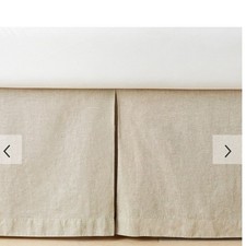 NWT Pottery Barn Kids European Linen Crib Skirt Flax Beige 52x28