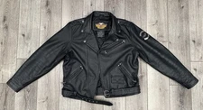 Vintage Harley Davidson Cruiser Jacket Leather Black Embossed Eagle, XL, EUC 04