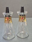 Vintage 50s Mid Century MCM Pyrex Corelle Salt & Pepper Shaker Set Gold Bands
