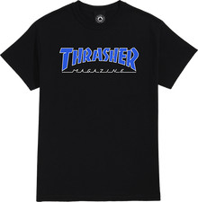 THRASHER OUTLINE SS TSHIRT SMALL BLACK/BLUE