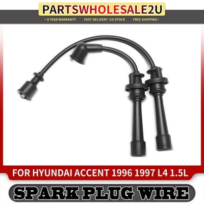 2Pcs Spark Plug Wire Set for Hyundai Accent 1996-1997 L4 1.5L DOHC Hatchback 2dr