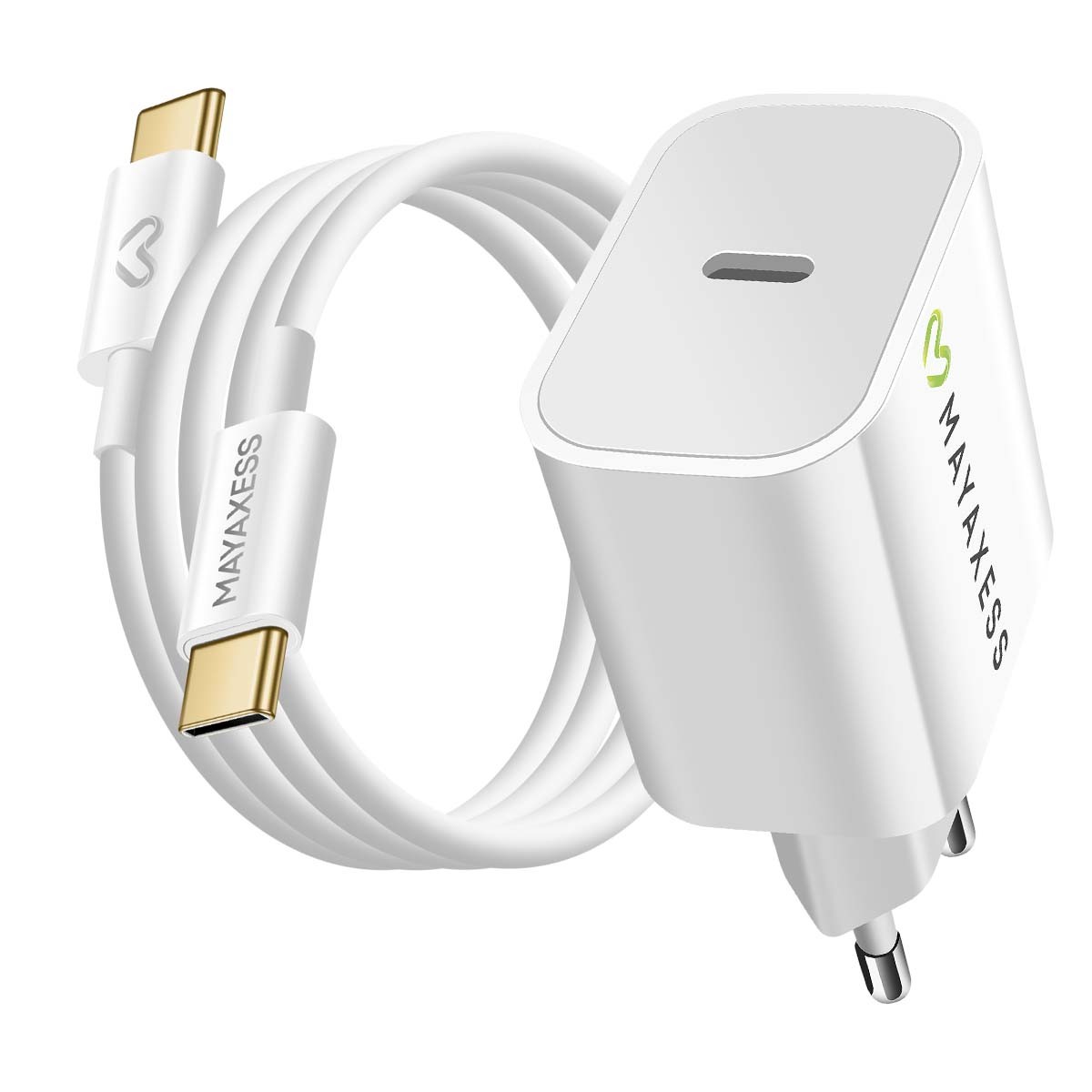 Chargeur rapide 20W pour iPhone 17 Pro, bloc mural compact et câble USB-C résistant