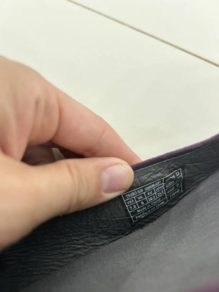 Zapatos planos de cuero Mary Jane púrpura para mujer TSUBO 7,5 Foto 4 de 4