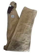 Vtg Carhartt R05 BRN Overalls 38x32 Made in USA 2002 Unworn Distressed Duck