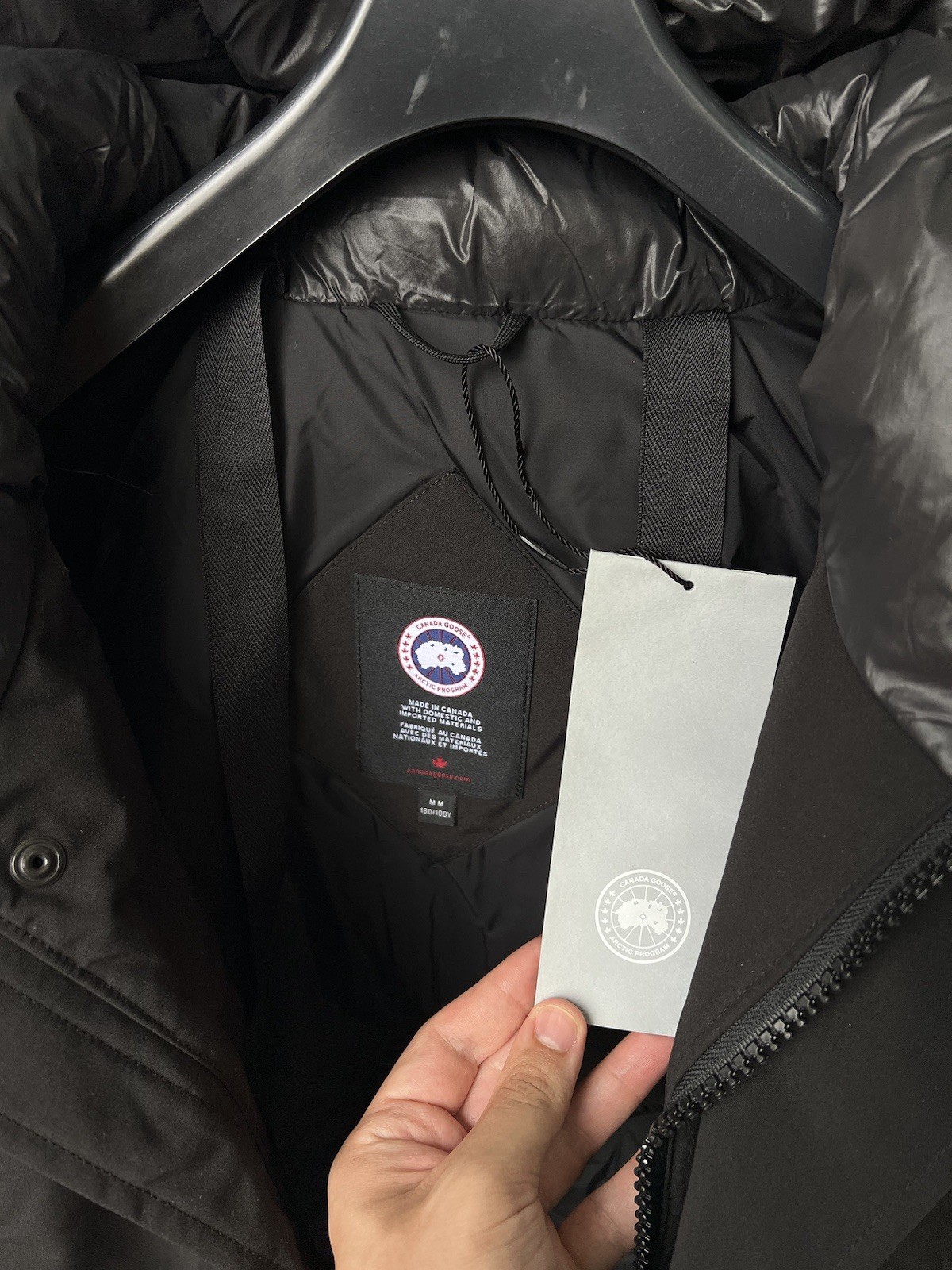 Authentic Men's Canada Goose Sanford Black Down Puffer Parka Jacket Size M thumbnail 16