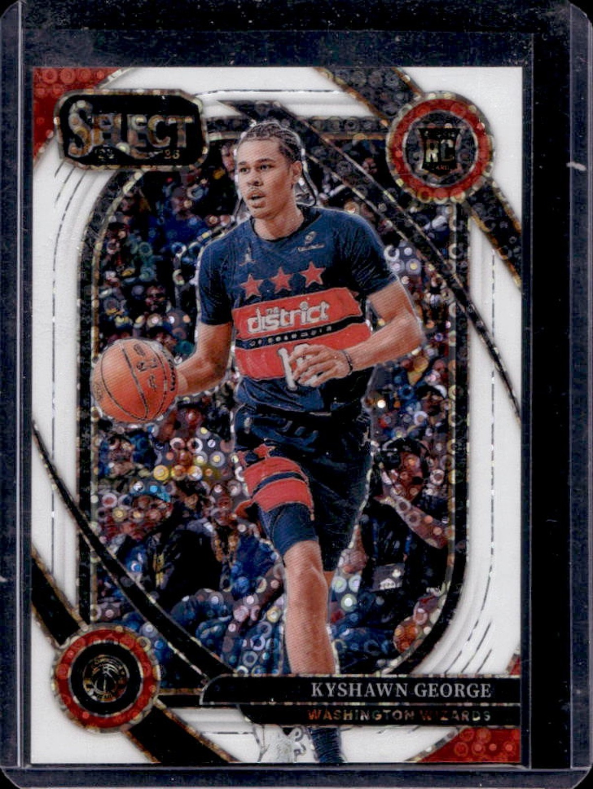 2024-25 Select Kyshawn George Courtside White Disco Prizm RC #57/75 Wizards