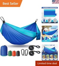 Camping Hammock Lightweight, Portable Hammocks Parachute Hammock with Two Tre...