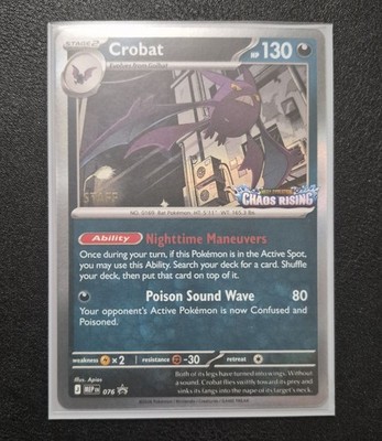 Crobat - [Staff Stamped] MEP 076 - Chaos Rising Prerelease Promo