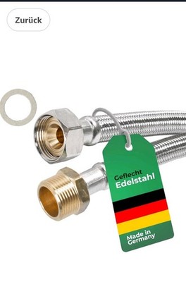 H2O-Flex  Aquastop Verlängerungsschlauch 30 cm   DN13 Panzerschlauch 3/4''