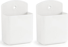 Remote Control Holder Wall Mount - 2 Pack Self-Adhesive Storage Solution White 